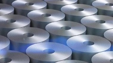 Fabrika 4K görüntülerinde çelik levha rulosu