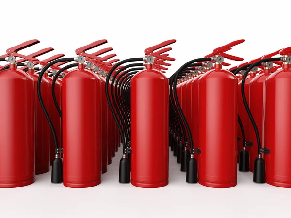Cantidad Representación Extintores Incendios Una Fila — Foto de Stock