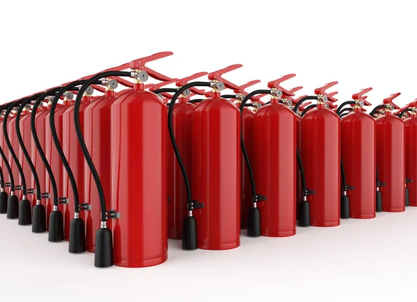 Cantidad Representación Extintores Incendios Una Fila — Foto de Stock