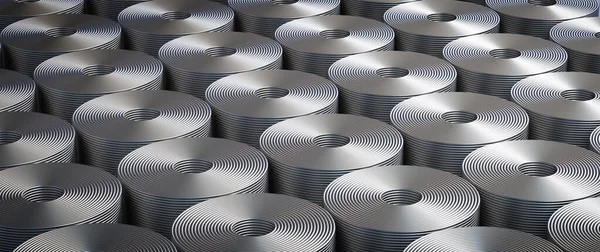 Rendering Group Rolls Metal Wire Steel Cable — Stock Photo, Image