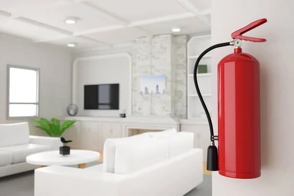 Rendering Red Fire Extinguisher Domestic Use Home Security — Stock Photo, Image