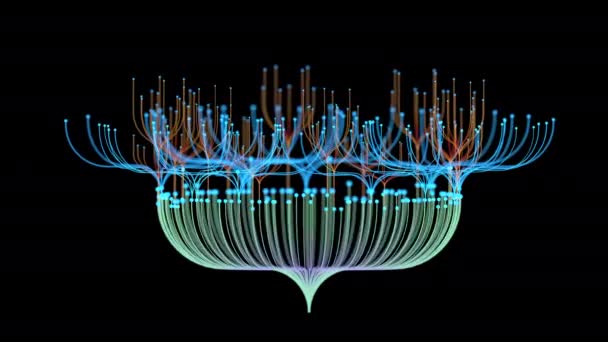 Renderowanie Big Data Wizualizacja Cyfrowe Wątki Danych Fabuła Sieci Materiał — Wideo stockowe