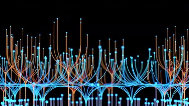 Rendering Big Data Visualisierung Digitale Datenfäden Plotten Netzwerk Filmmaterial — Stockvideo