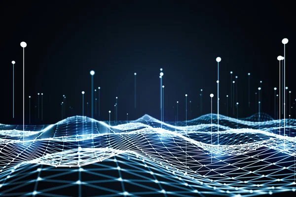 Rendering Big Data Visualization Digital Data Threads Plot Network — Stock Photo, Image