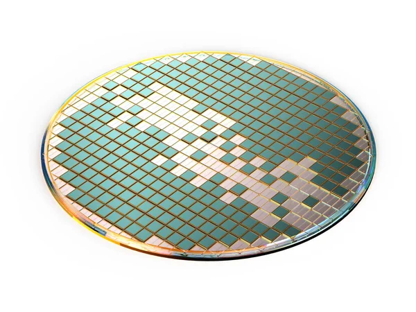 Placas Wafer Silício Renderização Para Fabricação Semicondutores — Fotografia de Stock