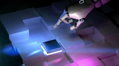 cyborg elle güç düğmesine bas HD görüntüler