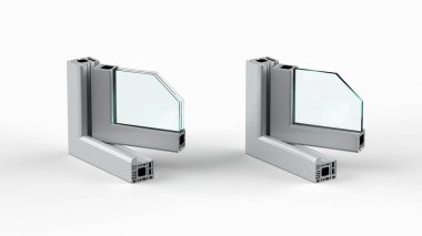 3d upvc pencere profili çerçevesi oluşturuluyor