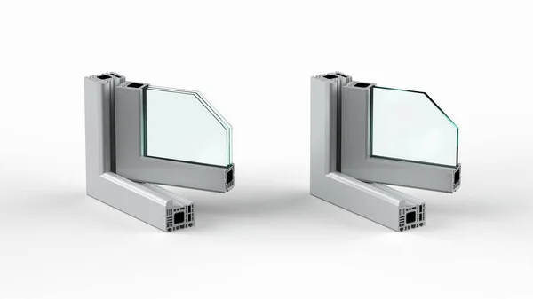 Rendering Upvc Window Profile Frame — Stock Photo, Image