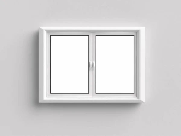 Rendering White Empty Upvc Window Profile Frame — Stock Photo, Image