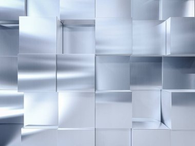 3d soyut metalik duvar arkaplanı oluşturma