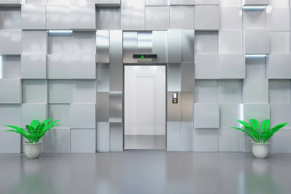 Трехмерный Металлический Лифт Пассажирский Лифт — стоковое фото