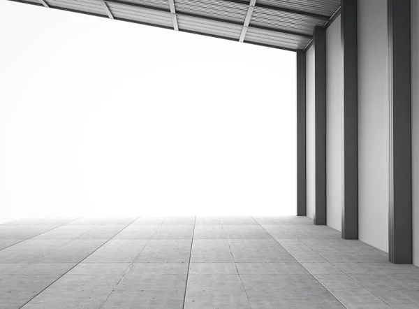 Rendering Empty Factory Warehouse Space Rent — 스톡 사진