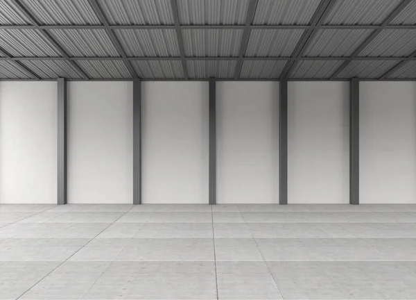 Rendering Empty Factory Warehouse Space Rent — 스톡 사진