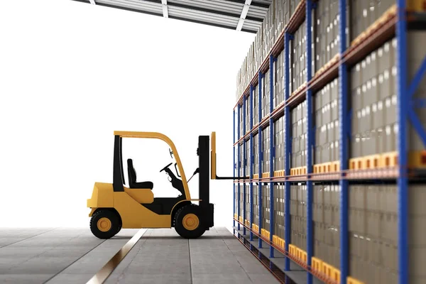 Rendering Forklift Warehouse — 스톡 사진