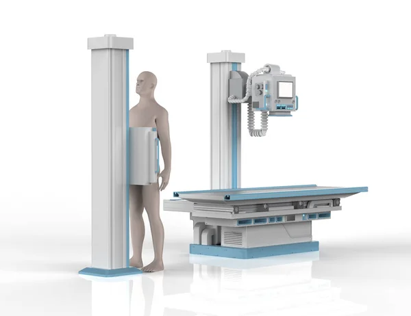 Rendering Ray Treatment Ray Scanner Machine Model Patient — Foto de Stock