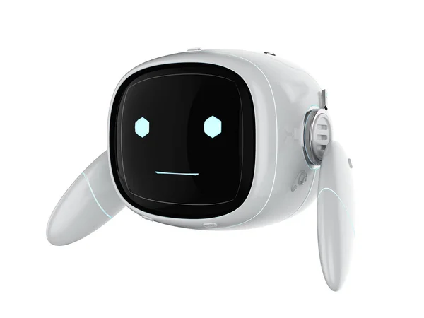 Rendering Aranyos Asszisztens Mesterséges Intelligencia Robot Nincs Láb Rajzfilm Karakter — Stock Fotó