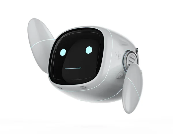 Rendering Schattig Assistent Kunstmatige Intelligentie Robot Geen Been Met Cartoon — Stockfoto