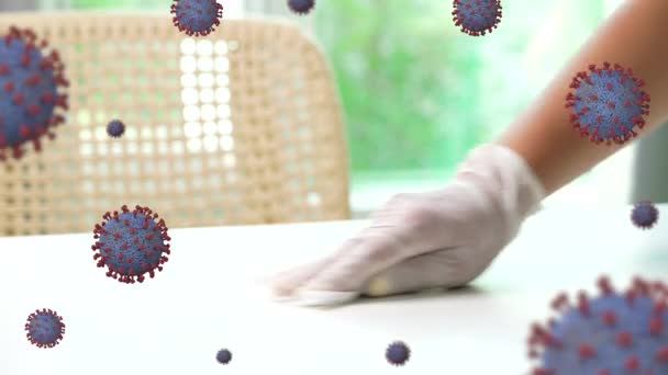 Virüs Temizleme Görüntüsü Için Temizlikçi — Stok video