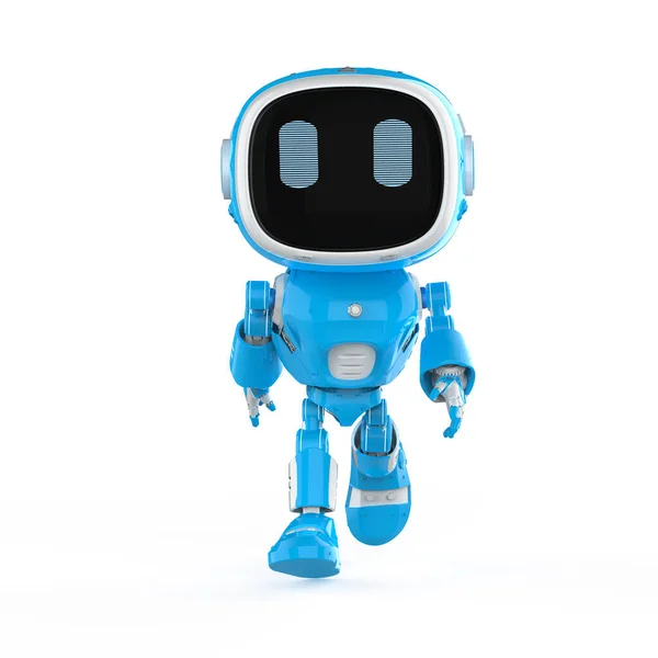 Rendering Aranyos Kis Mesterséges Intelligencia Asszisztens Robot Séta — Stock Fotó