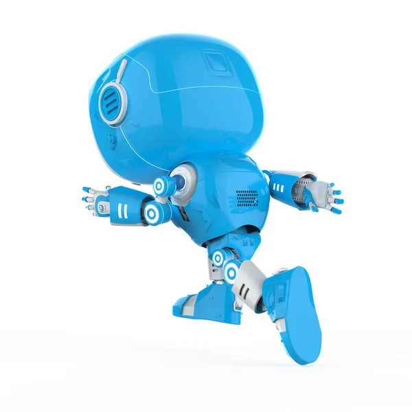 Rendering Aranyos Kis Mesterséges Intelligencia Asszisztens Robot Séta — Stock Fotó