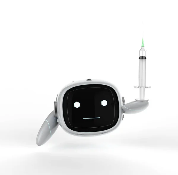 Medizintechnikkonzept Mit Rendering Roboter Handhalterspritze Als Medizinischer Assistent — Stockfoto