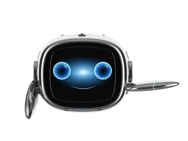 Görüntüleme Sevimli Asistanı Yapay Zeka Robotu Çizgi Film Karakteri Ile — Stok fotoğraf