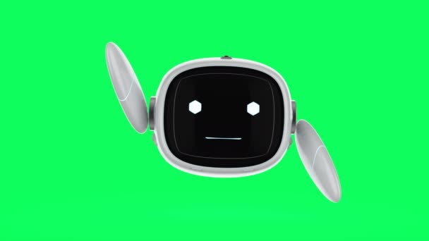 Απόδοση Χαριτωμένο Βοηθός Ρομπότ Τεχνητή Νοημοσύνη Δεν Πόδι Χαρακτήρα Κινουμένων — Αρχείο Βίντεο