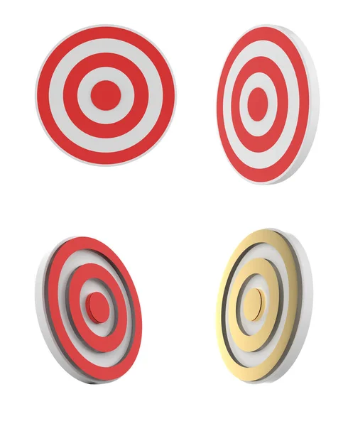 Rendering Set Dartboards Isolated White — Zdjęcie stockowe