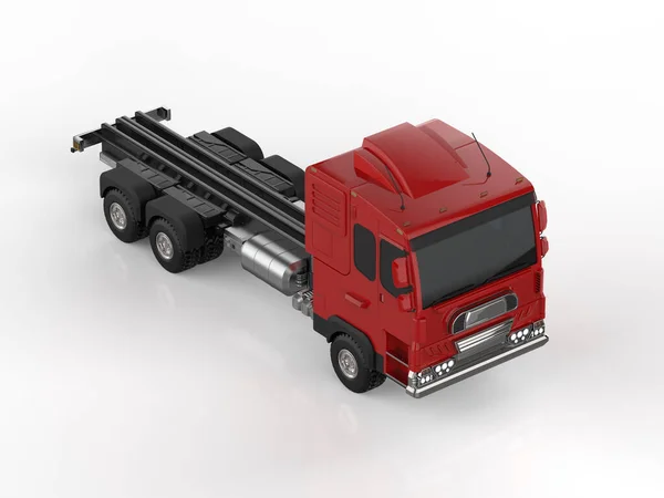 3d rendering logistic trailer truck or lorry on white background