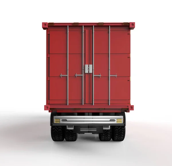 Rendering Logistic Trailer Truck Lorry Container White Background — Stock fotografie