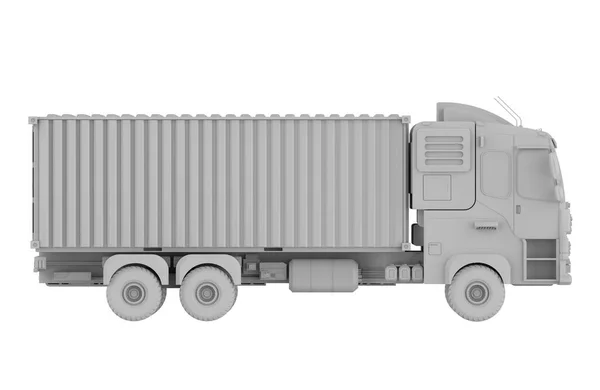 Rendering White Logistic Trailer Truck Lorry Model White Background — Stockfoto