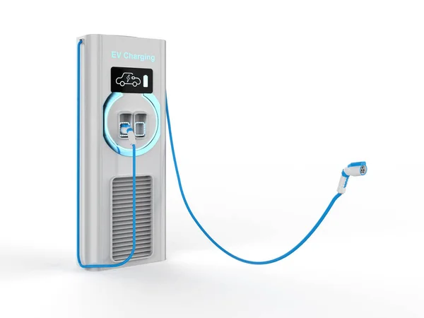 Rendering Charging Station Electric Vehicle Recharging Station Nozzle Out Available — Stock fotografie