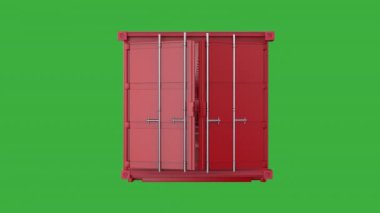 blank red container open on green screen