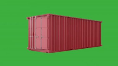 blank red container open on green screen