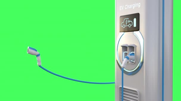 Electric Vehicle Charging Station Nozzle Out — ストック動画