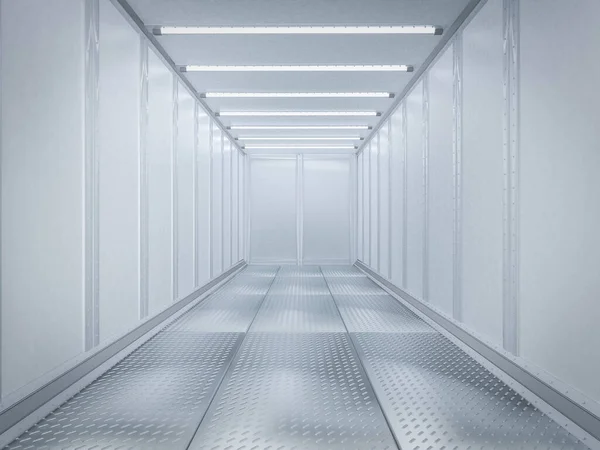 Rendering Interior White Clean Empty Container Storage Room — Stock fotografie