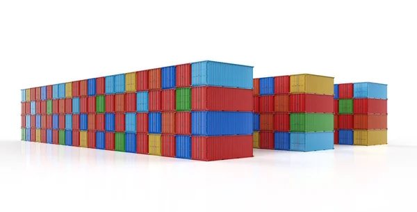 Rendering Stack Containers White Background — Photo