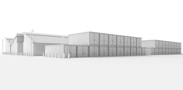 3d rendering white industry model or smart industrial estate park with infrastructure development