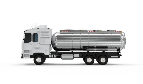 3d rendering logistic oil tank semi trailer truck or lorry on white background
