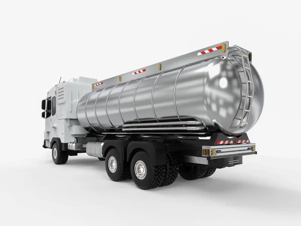 3d rendering logistic oil tank semi trailer truck or lorry on white background