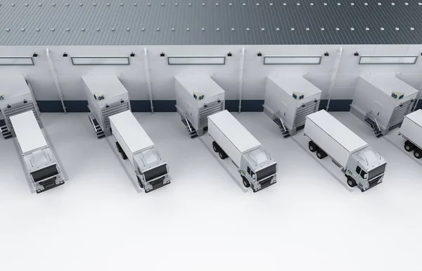Konverteringsgrupp För Lastbilar Eller Lastbilar Med Logistiska Släpvagnar Lager — Stockfoto