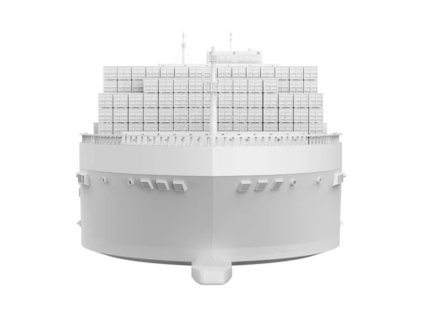 3D将白色货船或船舶模型在白色上隔离 — 图库照片