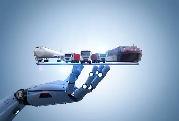 Concept Logistique Intelligent Avec Système Distribution Contrôle Robot Rendu Avec — Photo