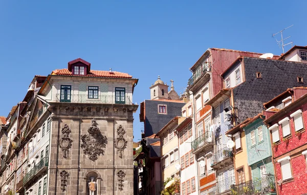 Oporto ribeira, typische huizen, portugal — Stockfoto