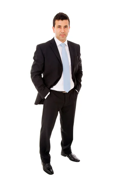 Young business man full body isolated on white background — Stock Photo, Image