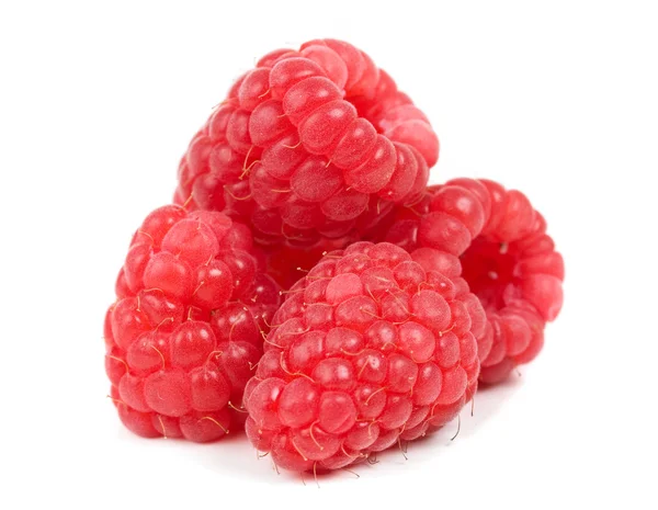 Raspberries macro shot, isolated on white — Stock Photo, Image