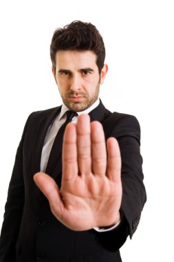 işadamı beyaz zemin üzerine kırmızı yapma