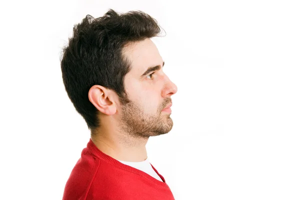 Hombre casual de perfil, aislado en blanco — Foto de Stock