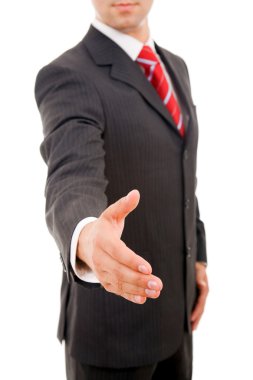 elini bir anlaşma imzalamaya hazır wh izole iş adamı sunar