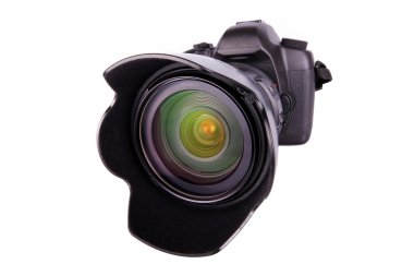 dijital slr fotoğraf makinesi üzerinde beyaz izole